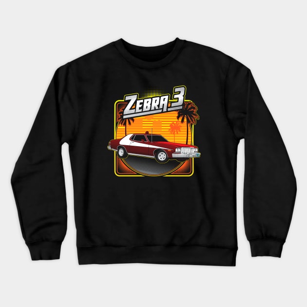 Zebra 3 - Street Machine Crewneck Sweatshirt by dustbrain